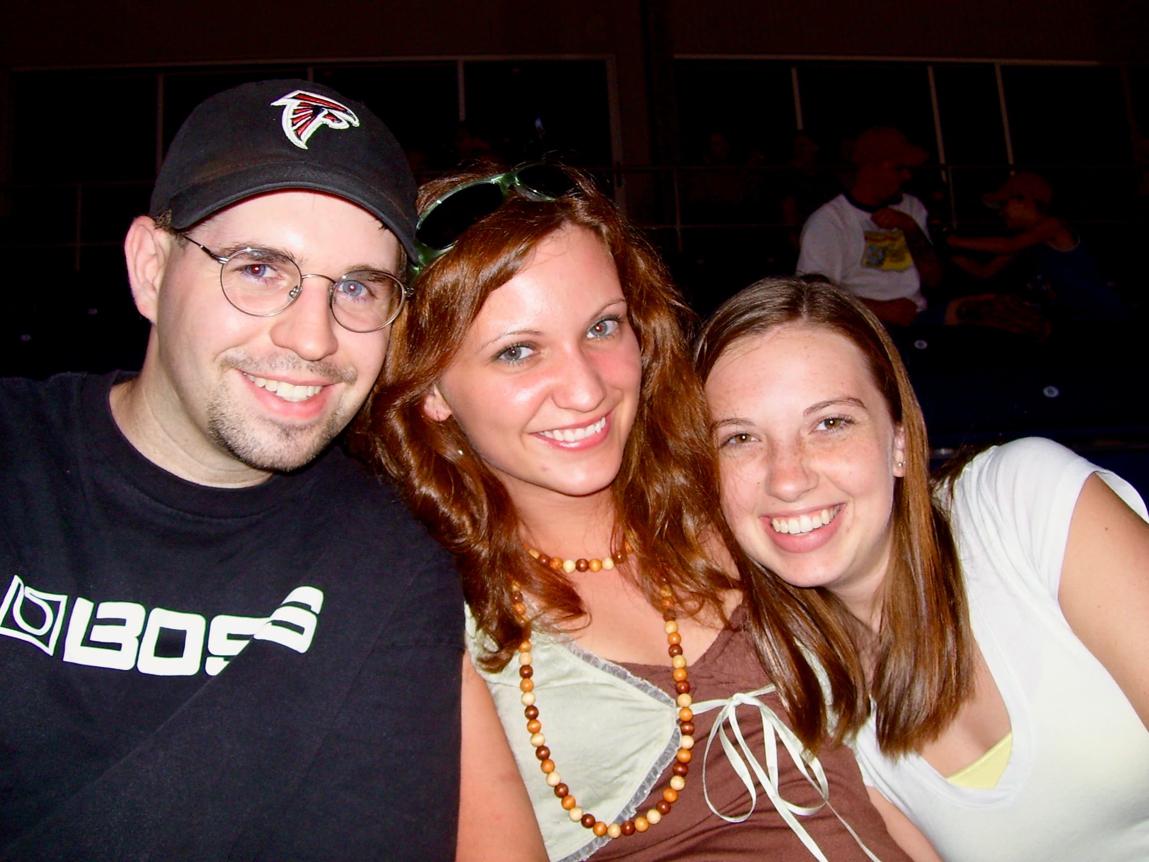 College friends together at a Braves game